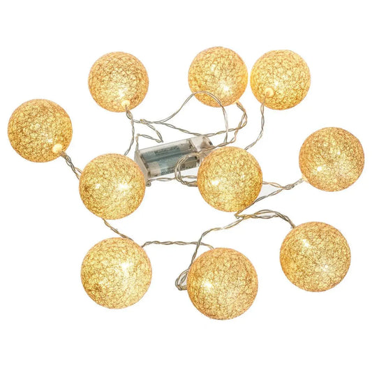 Slinger van 10 lichtbollen (165 cm) - Goud/Glitter