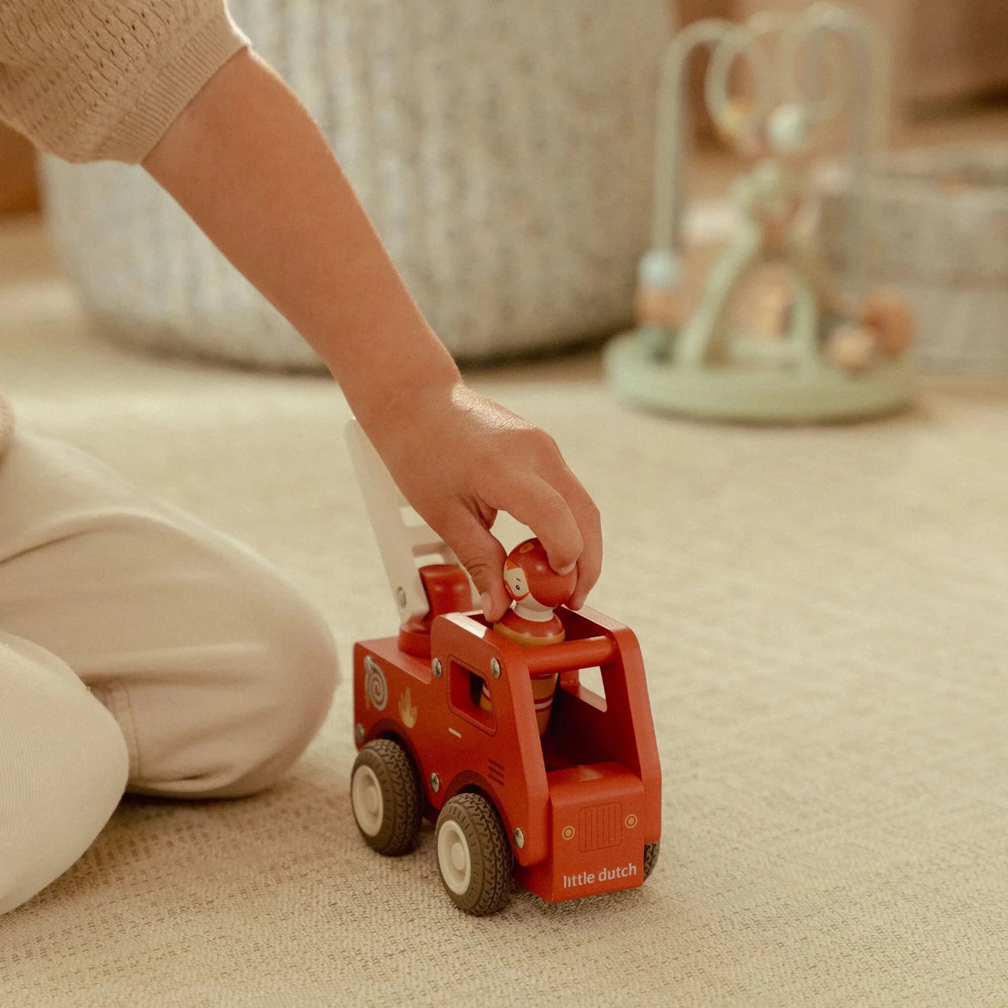 Houten brandweerwagen