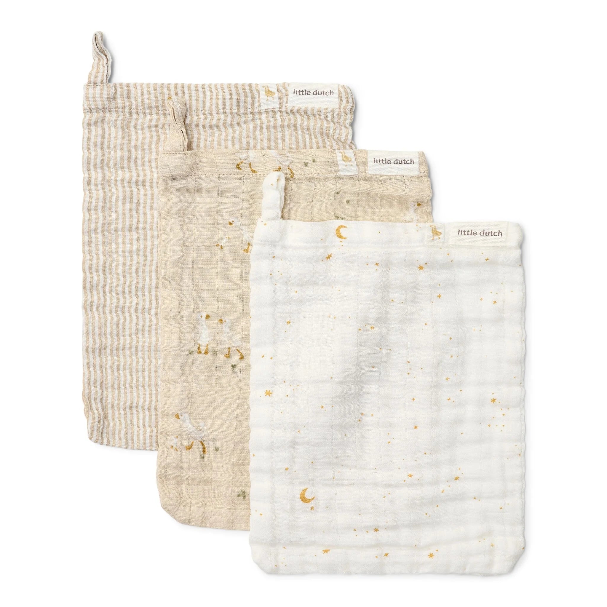 Hydrofiele 3-pack washandjes - Little Goose