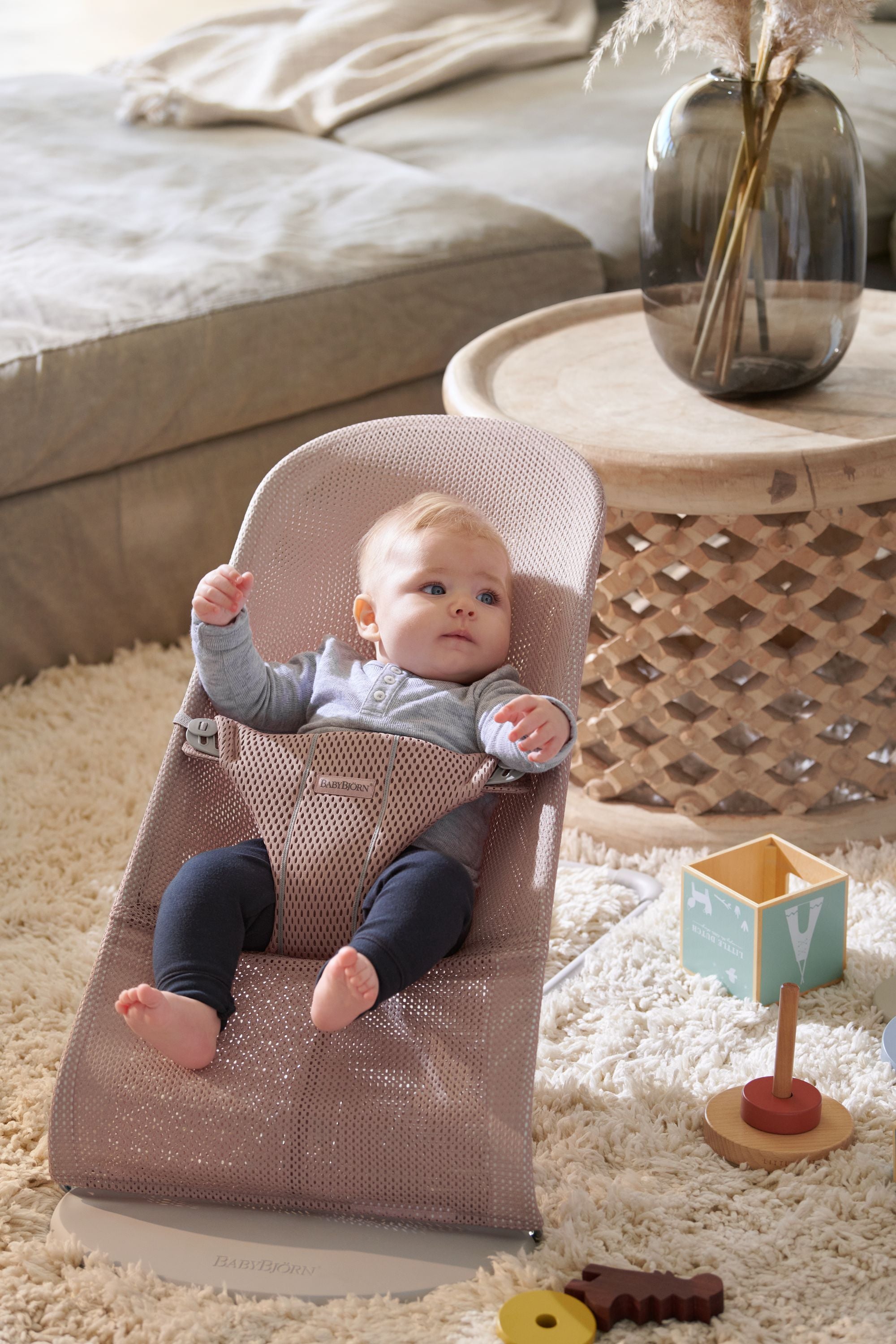 Wipstoel Bliss (0-2 jaar) - Mesh Dusty Pink (2-in-1)