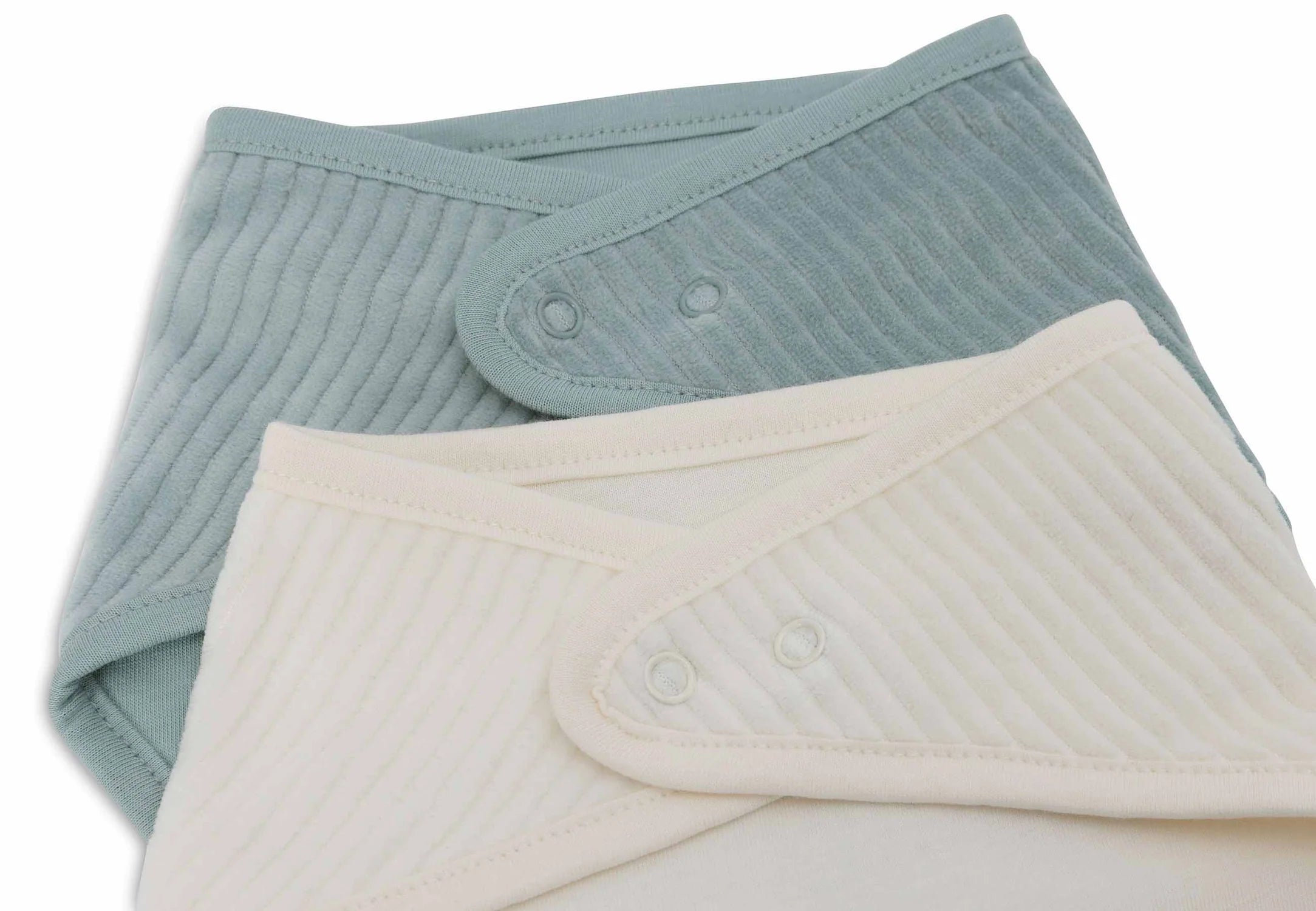 2-pack Bandanda Bibs Velvel Rib - Sea Green/Ivory