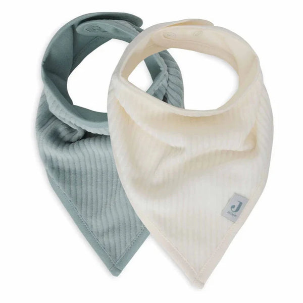 2-pack Bandanda Bibs Velvel Rib - Sea Green/Ivory