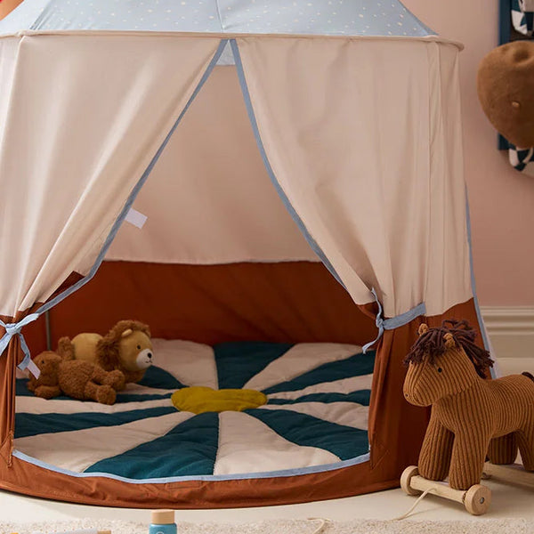 Circus speelkleed - Blauw (112 cm)