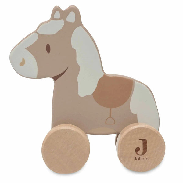 Houten paard op wielen