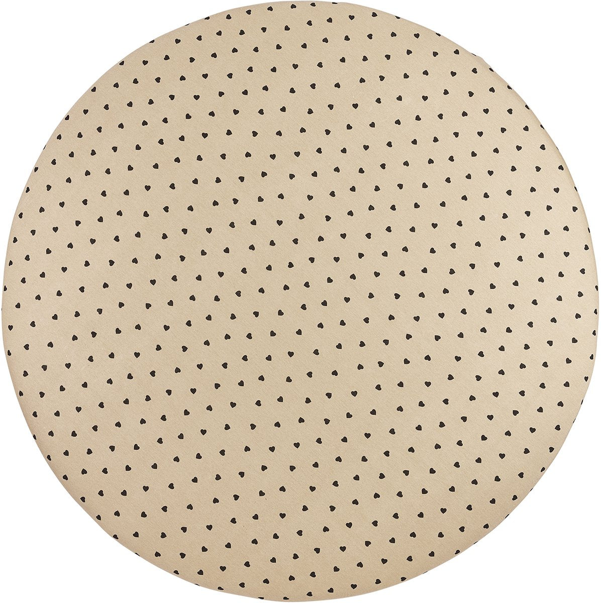 Boxmatras hoeslaken rond (90/95cm) - Sweet Hearts Black