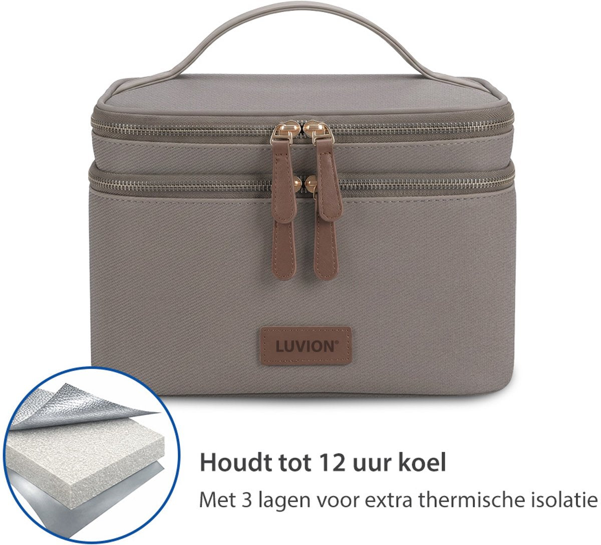 Luxe geïsoleerde kolftas met koelelement - Taupe