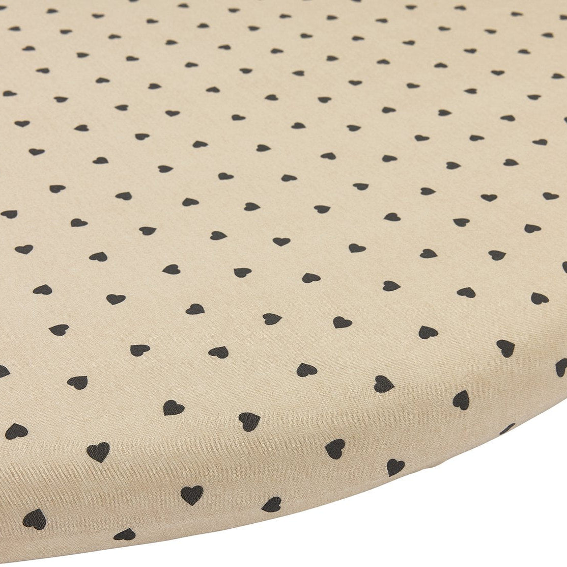 Boxmatras hoeslaken rond (90/95cm) - Sweet Hearts Black