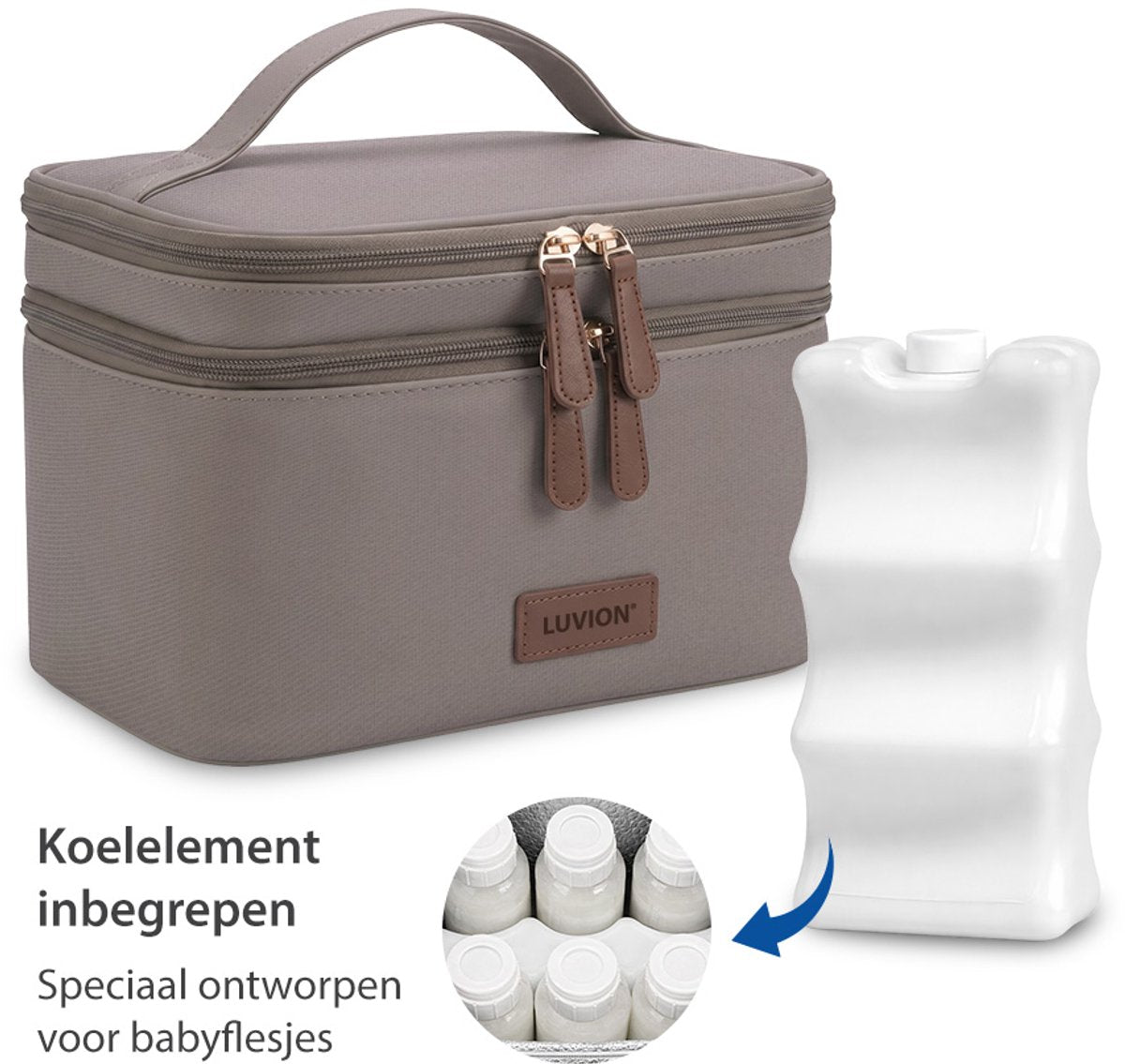 Luxe geïsoleerde kolftas met koelelement - Taupe