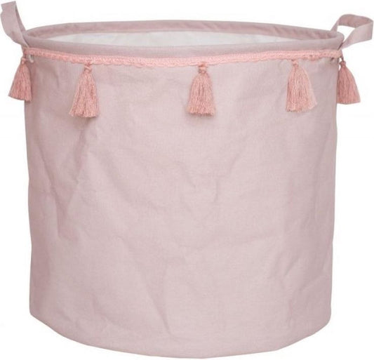 Storage basket with tassels (Pink)