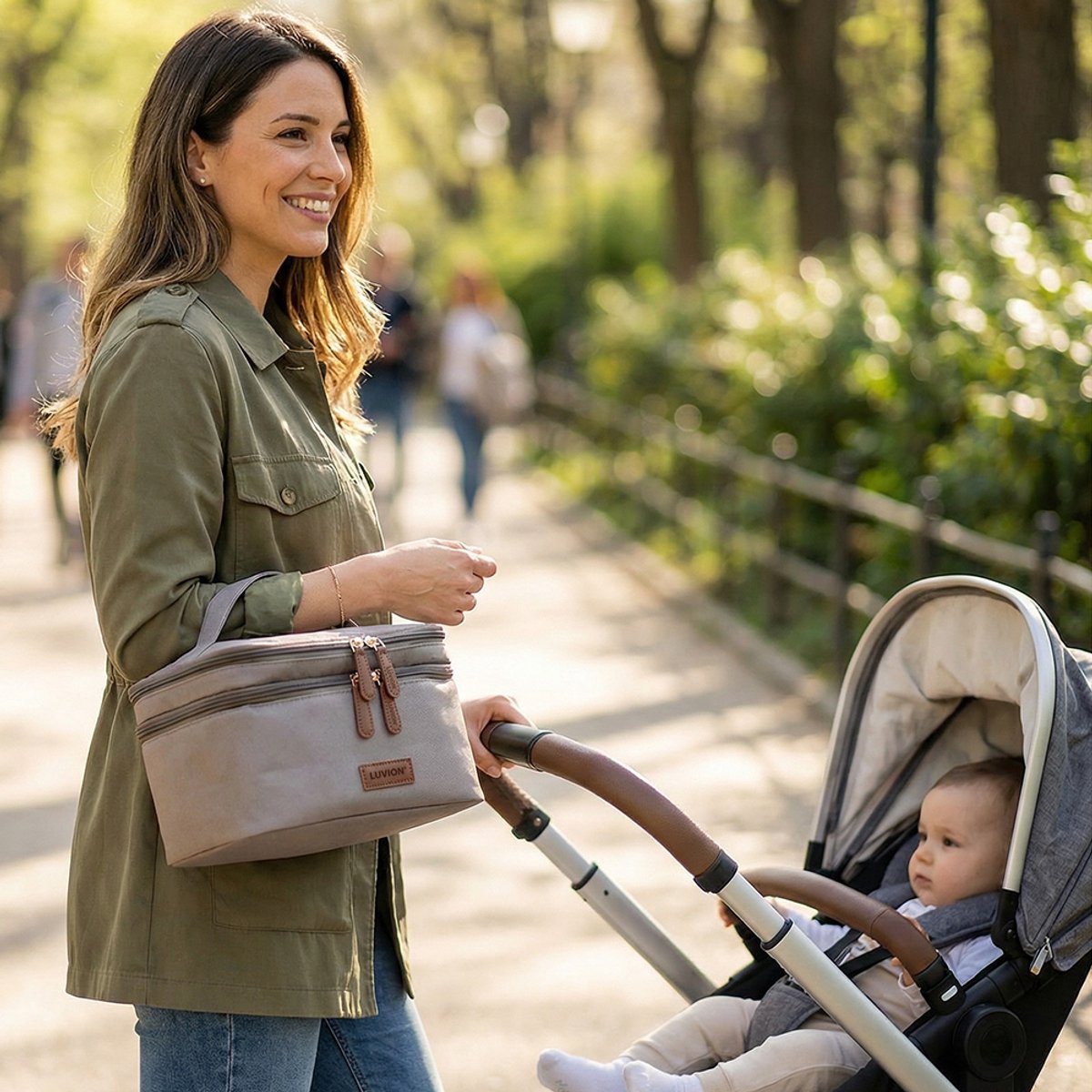 Luxe geïsoleerde kolftas met koelelement - Taupe