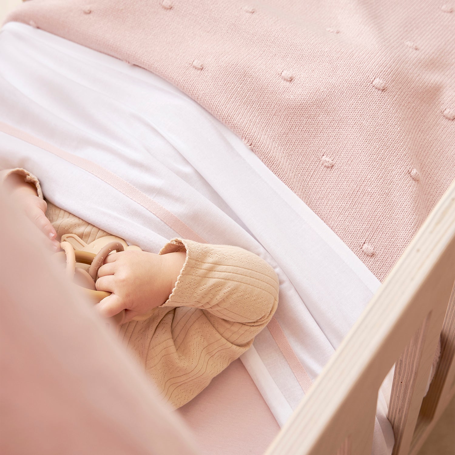 Deken Mini Knots (100x150) - Soft Pink