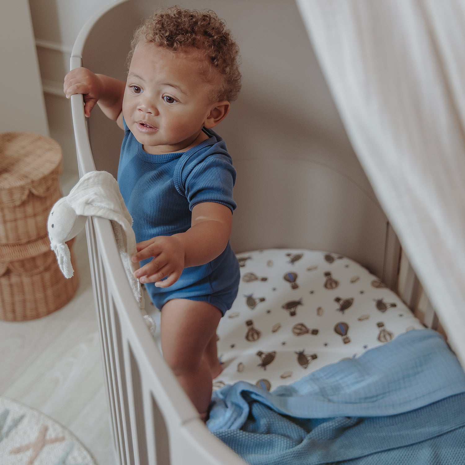 Crib Blanket Mini Relief (100x150 cm) - Jeans Blue