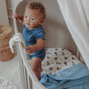 Crib Blanket Mini Relief (100x150 cm) - Jeans Blue