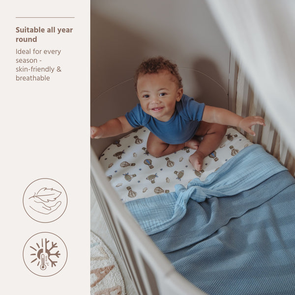 Crib Blanket Mini Relief (100x150 cm) - Jeans Blue