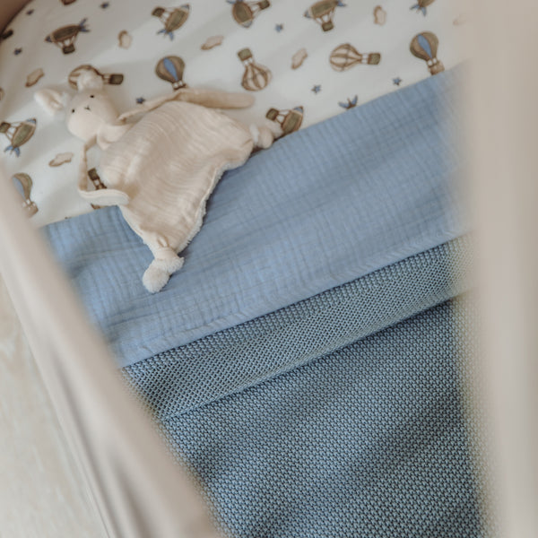 Crib Blanket Mini Relief (100x150 cm) - Jeans Blue