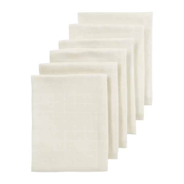 Hydrofiele washandjes 6-pack - Nature