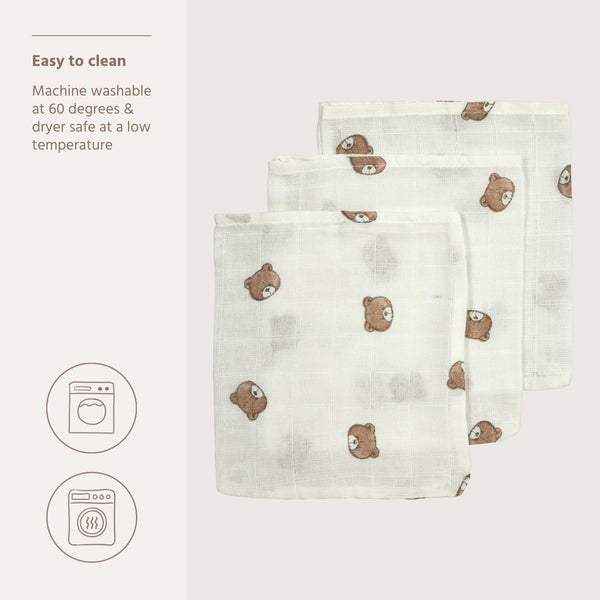 Hydrofiele monddoekjes 3-pack - Bear