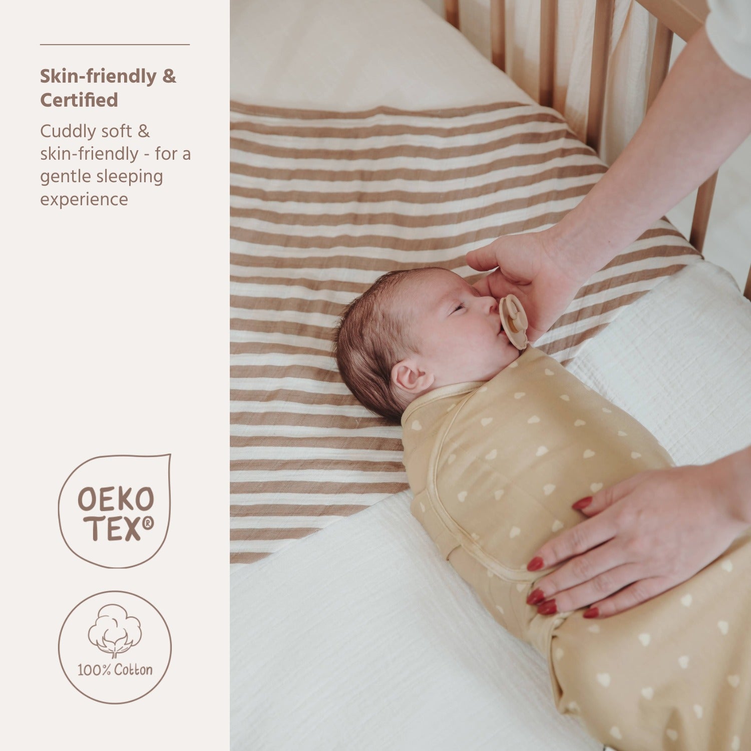 Swaddle 0 - 3 maanden - Sweet Heart Soft Sand