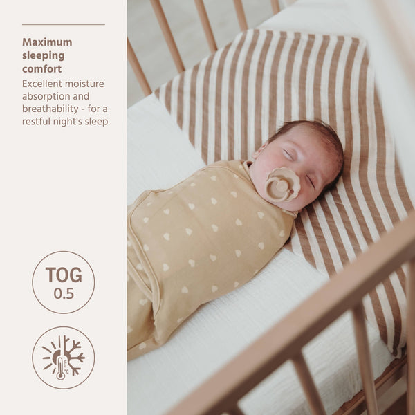 Swaddle 0 - 3 maanden - Sweet Heart Soft Sand