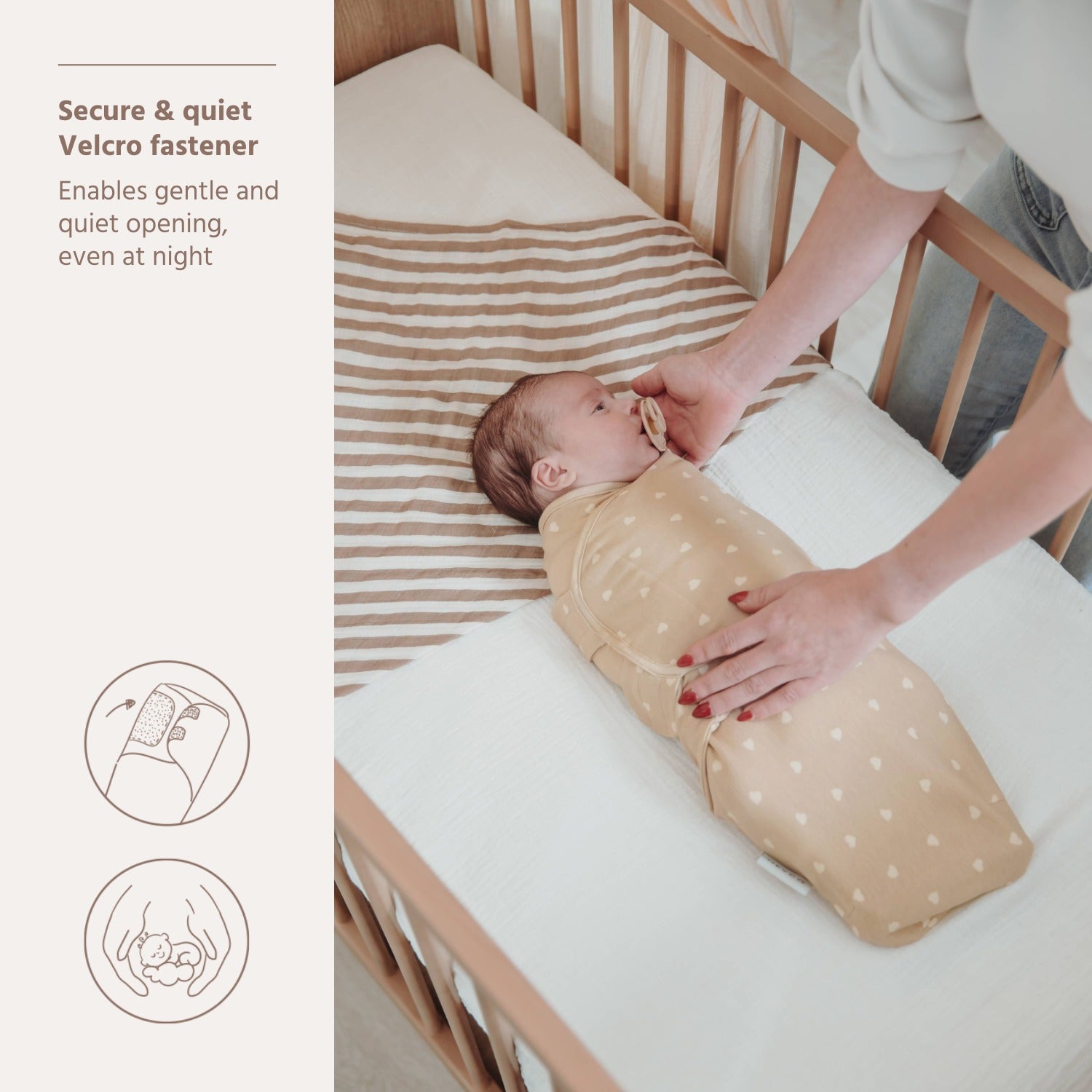 Swaddle 0 - 3 maanden - Sweet Heart Soft Sand