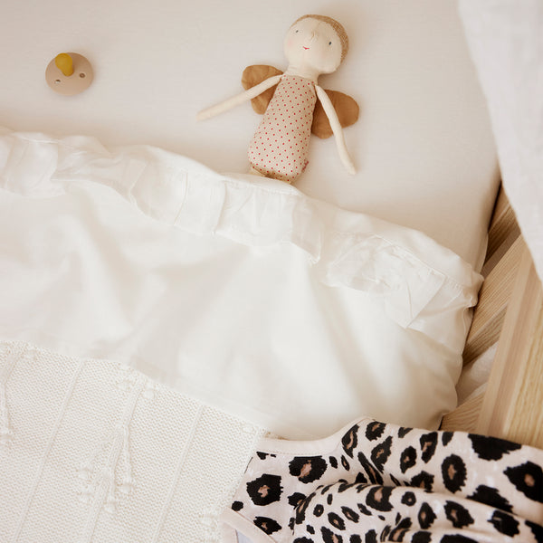 Crib sheet Ruffle (75x100 cm) - Natural