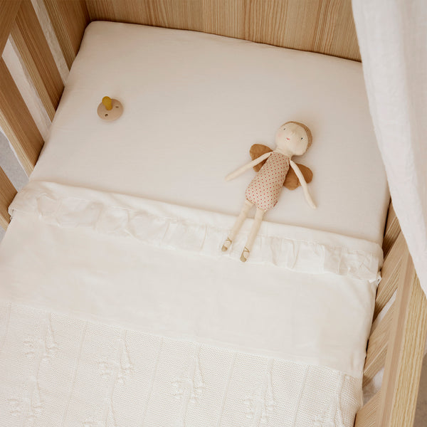 Crib sheet Ruffle (75x100 cm) - Natural