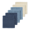 Badstof monddoekjes 6-pack - Naturel/Jeans Blue/Indigo