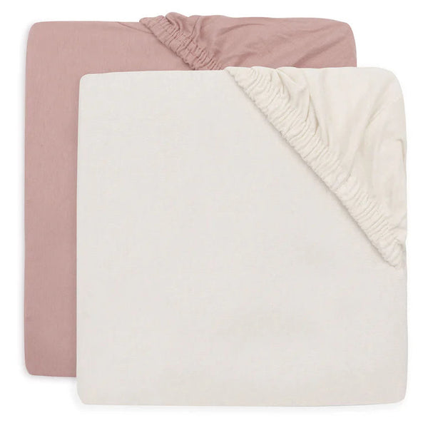 2-pack hoeslakens 60x120 - Wild Rose/Ivory