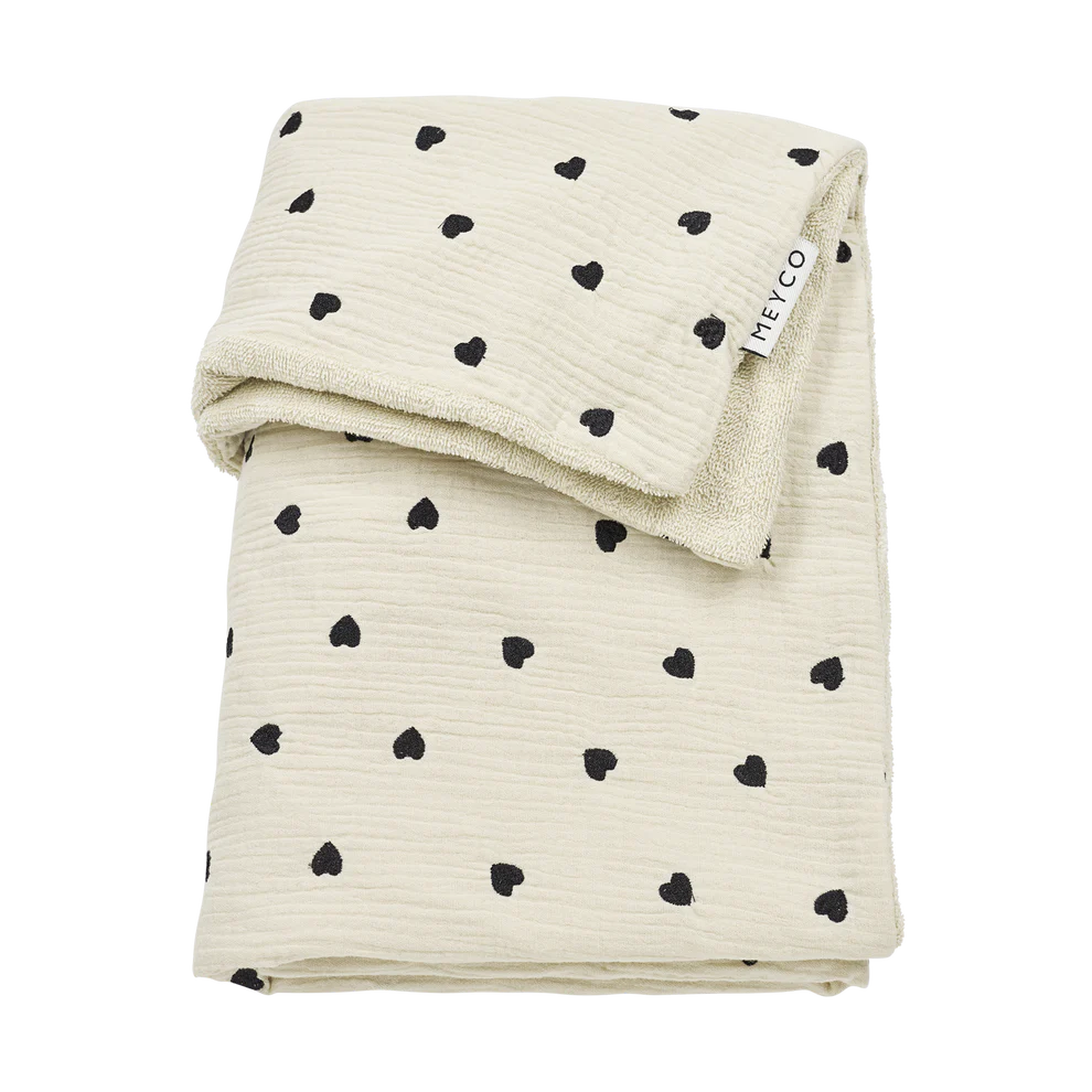 Wiegdeken Pre washed hydrofiel / badstof (75x100 cm) - Sweet Hearts