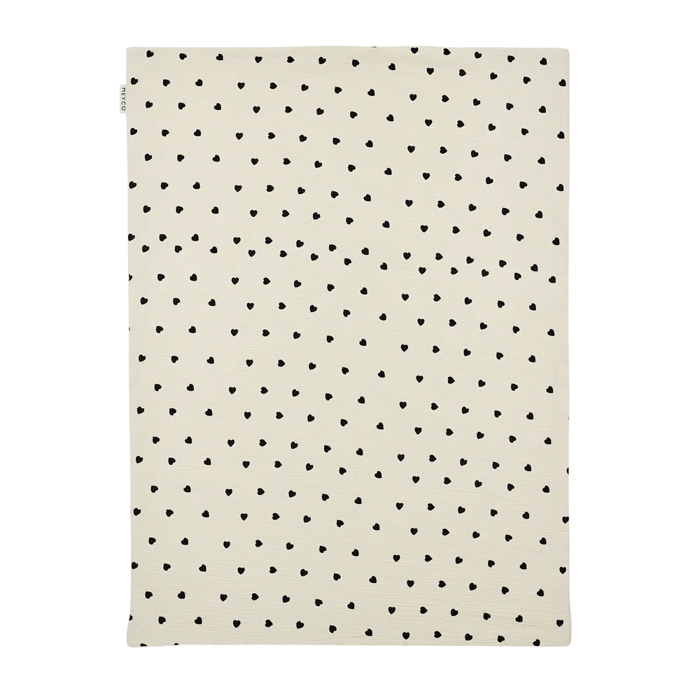 Wiegdeken Pre washed hydrofiel / badstof (75x100 cm) - Sweet Hearts