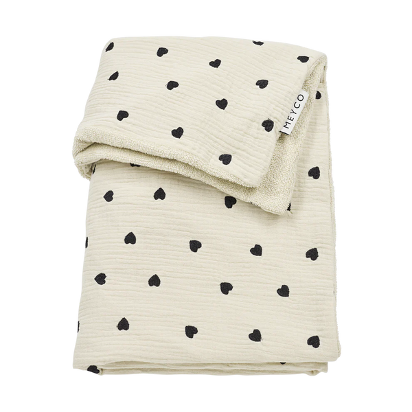 Wiegdeken Pre washed hydrofiel / badstof (75x100 cm) - Sweet Hearts