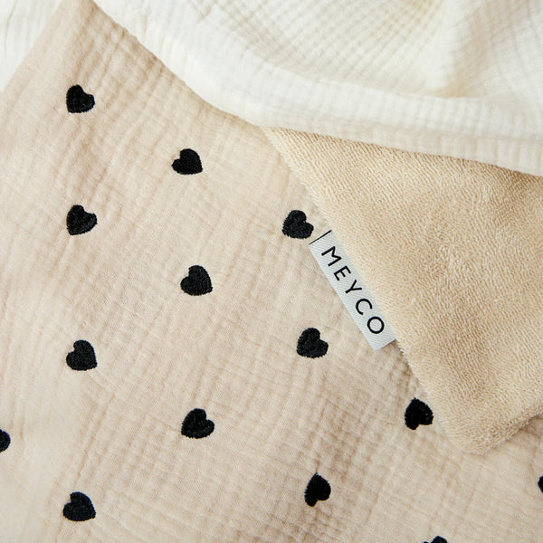 Wiegdeken Pre washed hydrofiel / badstof (75x100 cm) - Sweet Hearts
