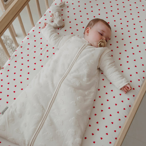 Hoeslaken ledikant (60x120 cm) - Sweet Heart Red