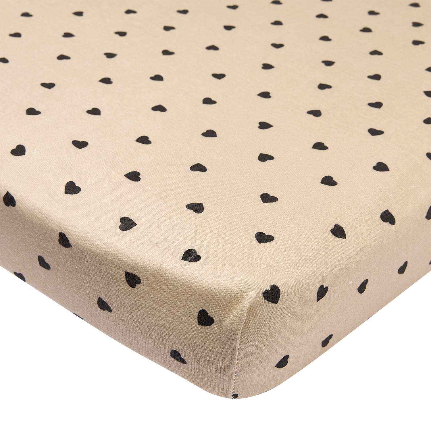 Boxmatras hoeslaken (75x95cm) - Sweet Hearts Black