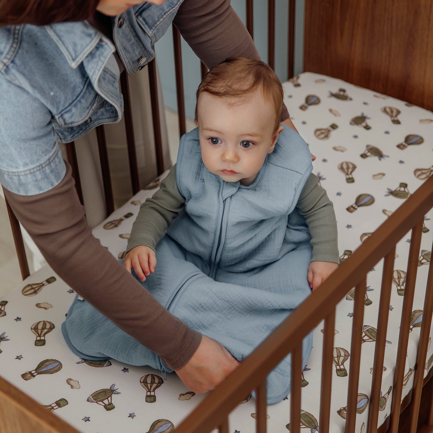 Hoeslaken ledikant (60x120 cm) - Air Balloons