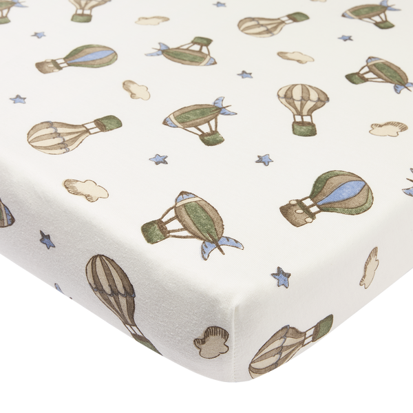 Boxmatras hoeslaken (75x95cm) - Air Balloons