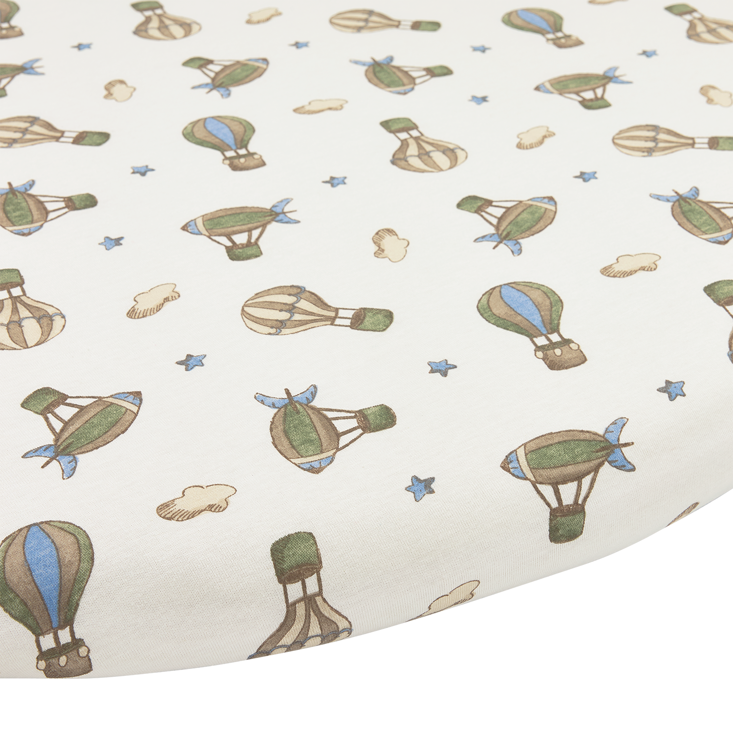 Boxmatras hoeslaken rond (90/95cm) - Air Balloons
