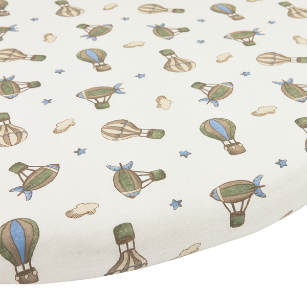 Boxmatras hoeslaken rond (90/95cm) - Air Balloons