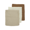 Hydrofiele washandjes 3-pack - Offwhite/Sand/Toffee