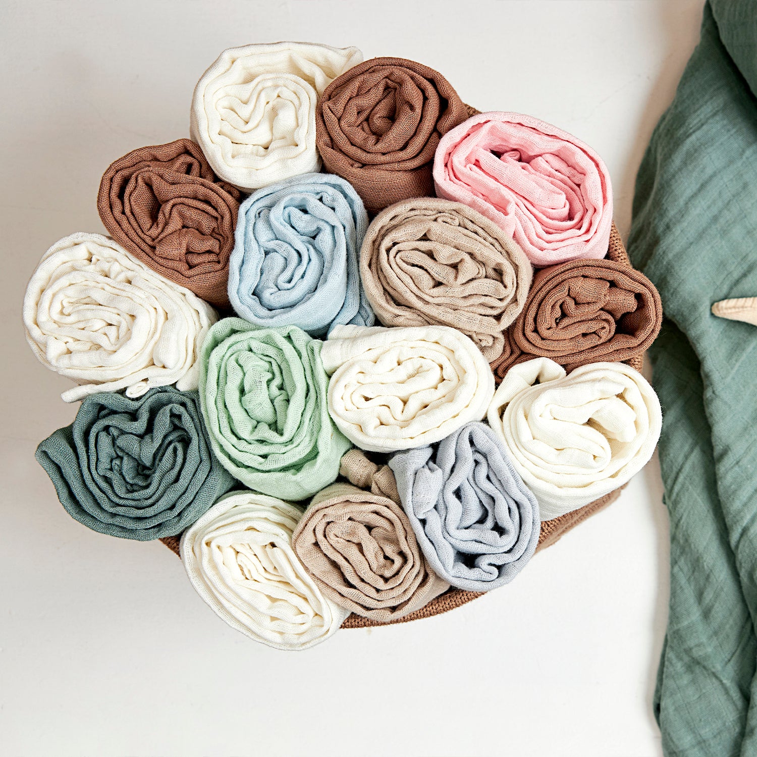 Swaddle 120x120cm 2-pack pre-washed (various colours)
