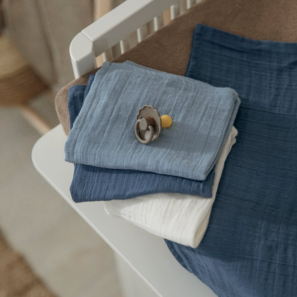 Swaddle 120x120 cm 2-pack - Jeans Blue/Indigo