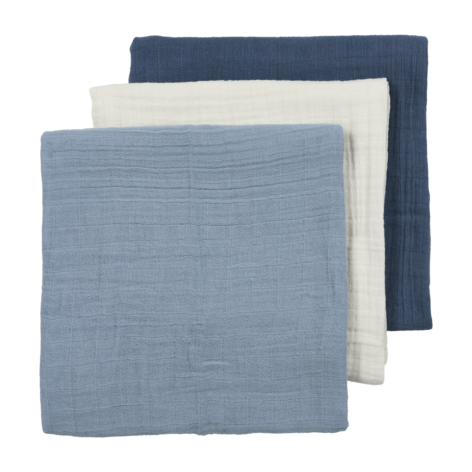 Hydrofiele monddoekjes 3-pack - Natural/Jeans Blue/Indigo