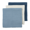 Hydrofiele monddoekjes 3-pack - Natural/Jeans Blue/Indigo