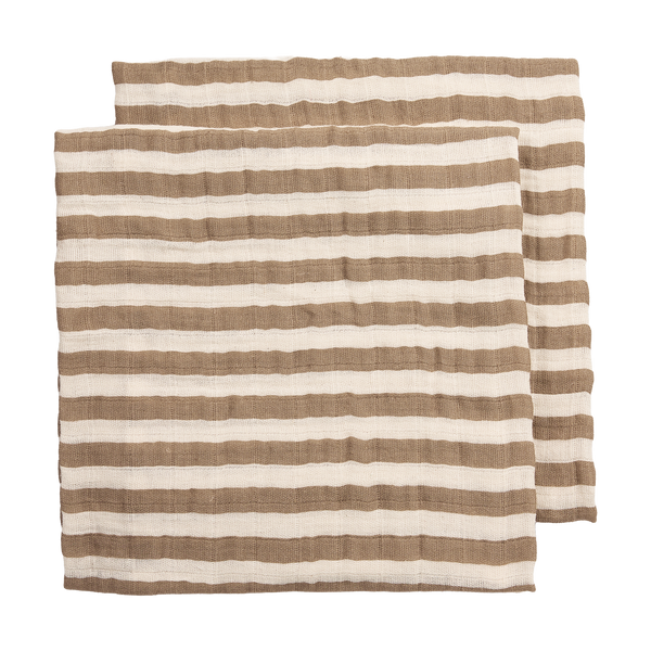 Swaddle 120x120cm 2-pack - Fat Stripe Taupe