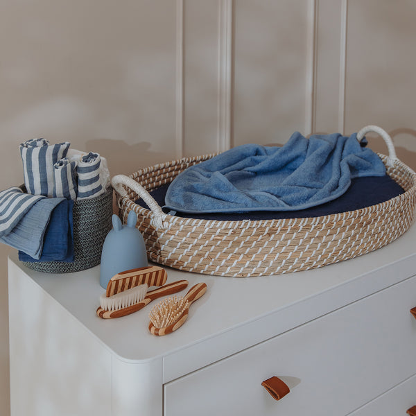 Swaddle 120x120cm 2-pack - Fat Stripe Jeans Blue