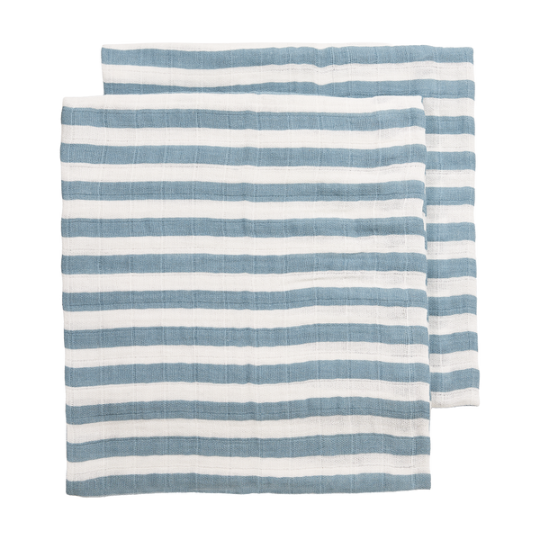 Hydrofiele doeken 2-pack - 70x70 cm - Fat Stripe Jeans Blue