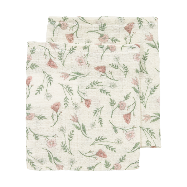 Hydrofiele washandjes 2-pack - Flower Multicolour