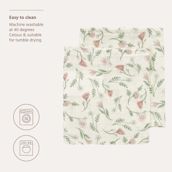 Hydrofiele doeken 2-pack - 70x70 cm - Flower Multicolour