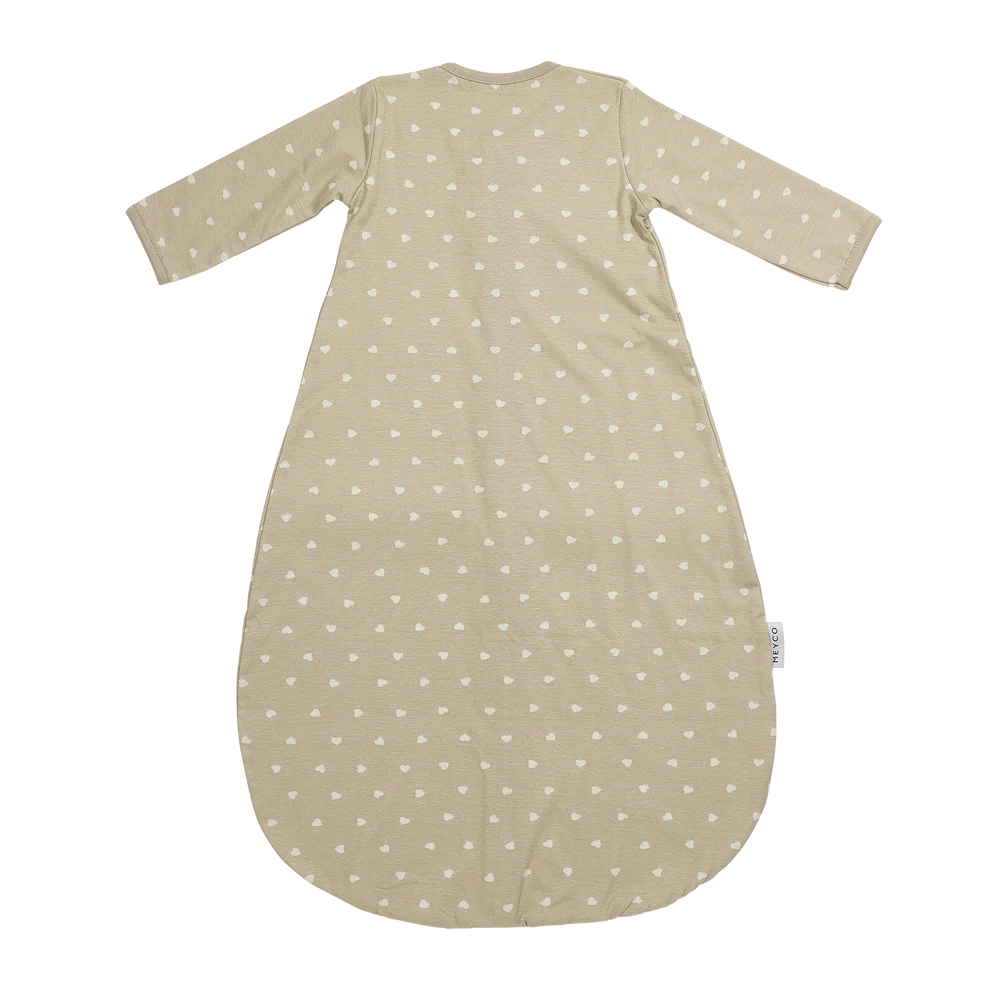 Slaapzak rond met vaste mouw - Sweet Hearts Sand (1.0 TOG)