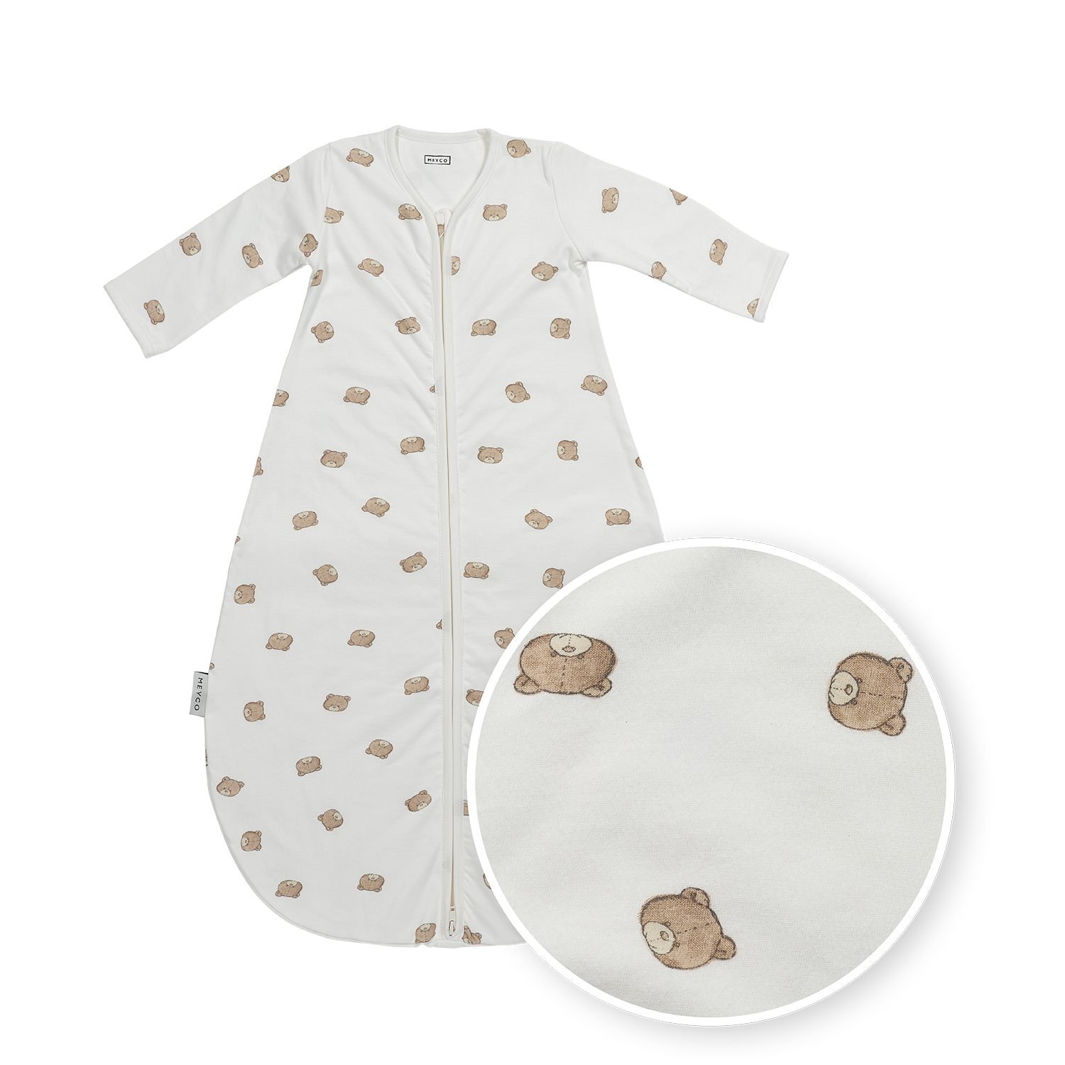 Round sleeping bag with fixed sleeves - Sweet Hearts Sand (1.0 TOG)
